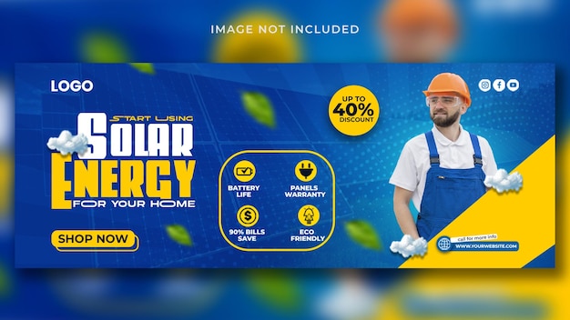 PSD facebook cover design for solar energy business