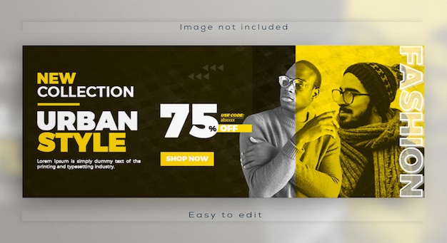 PSD facebook cover fashion sale social media web banner template design