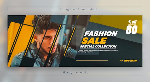 facebook cover fashion sale social media web banner template design