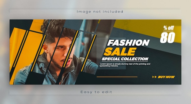 Facebook cover fashion sale social media web banner template design