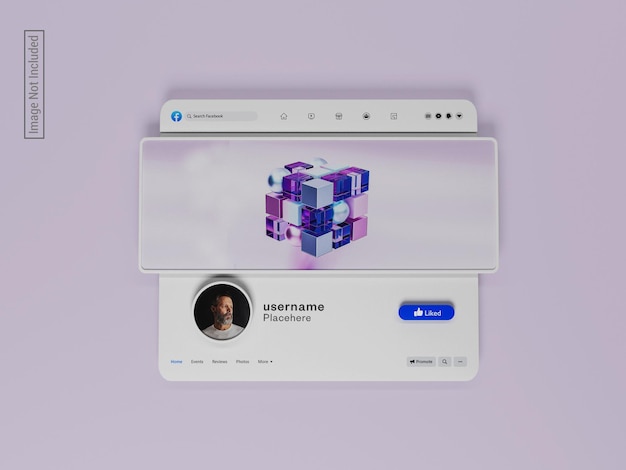 Обложка facebook 3d рендеринг макет