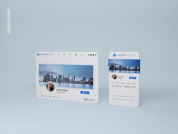 PSD mockup di pagine di copertina di facebook