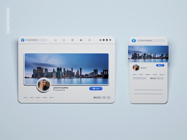 PSD mockup di pagine di copertina di facebook