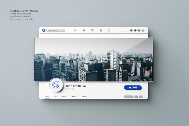 PSD facebook cover photo mockup 3d rendered interface