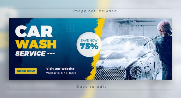 PSD facebook cover post for car rental social media promotion and web banner template design