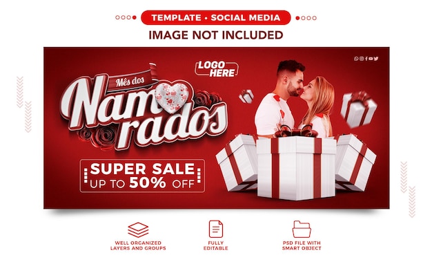 Facebook cover social media happy valentines day with up to 50 discount
