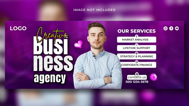 Facebook cover template design for business
