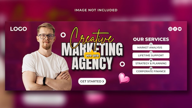 Facebook cover template design for business