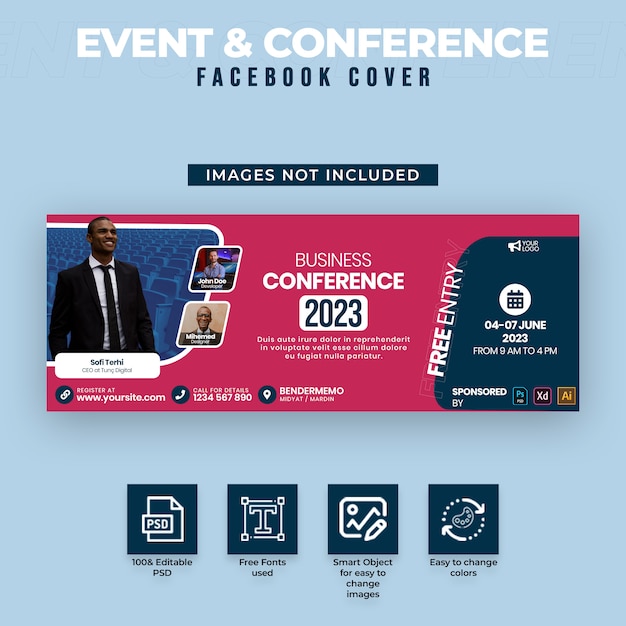 Facebook-cover voor evenementen en conferenties