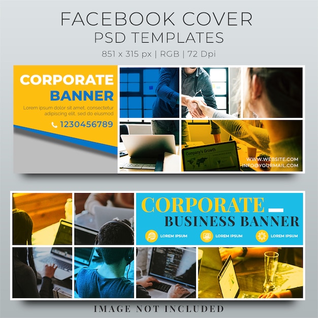PSD facebook cover web banner modello di progettazione di social media