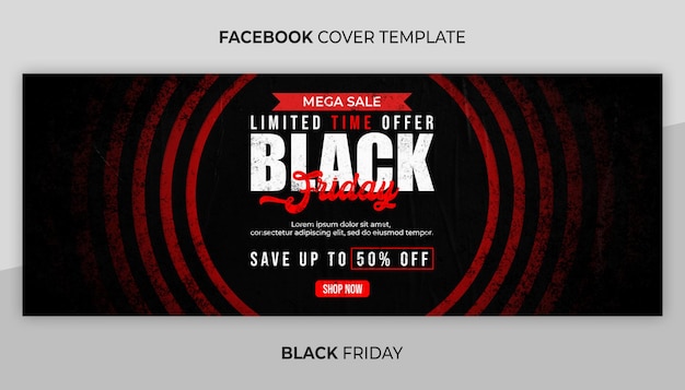 PSD modello di copertina di facebook e banner web per il black friday