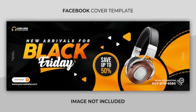 PSD facebook cover and web banner template for sale and black friday