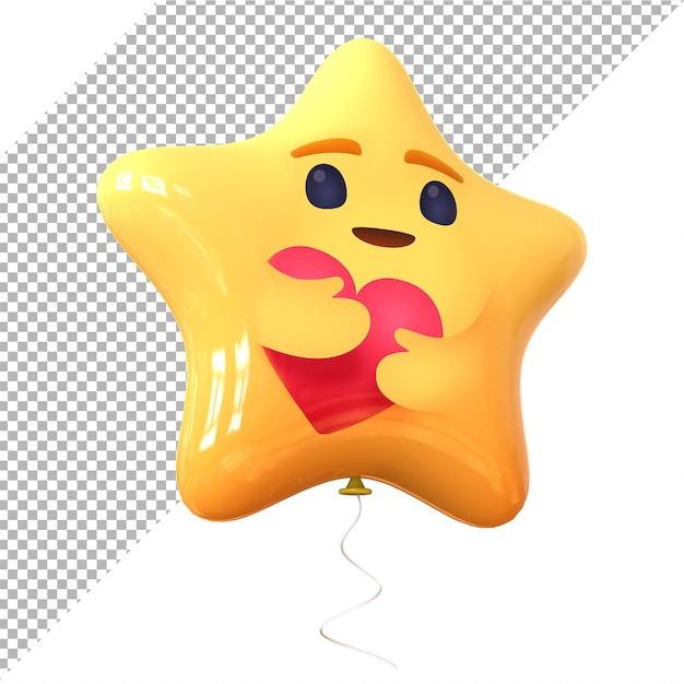 Facebook Emoji Opieki Balony Gwiazda Renderowania 3d