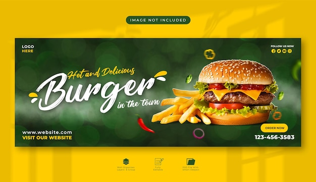 Facebook food cover banner social media banner food discount food promotional banner