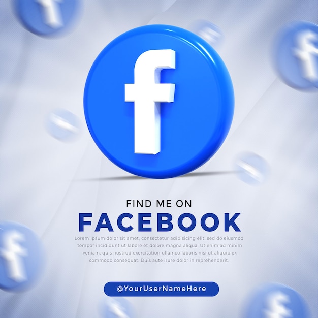 Facebook glanzend logo en berichtsjabloon voor sociale media