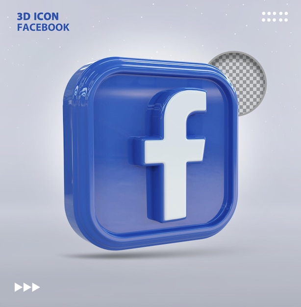 Facebook icon 3d concept