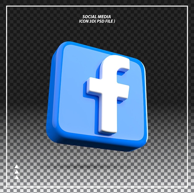 PSD elemento 3d dell'icona di facebook