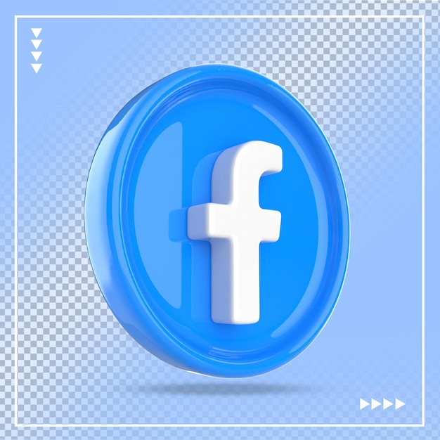 Icona di facebook 3d moderno