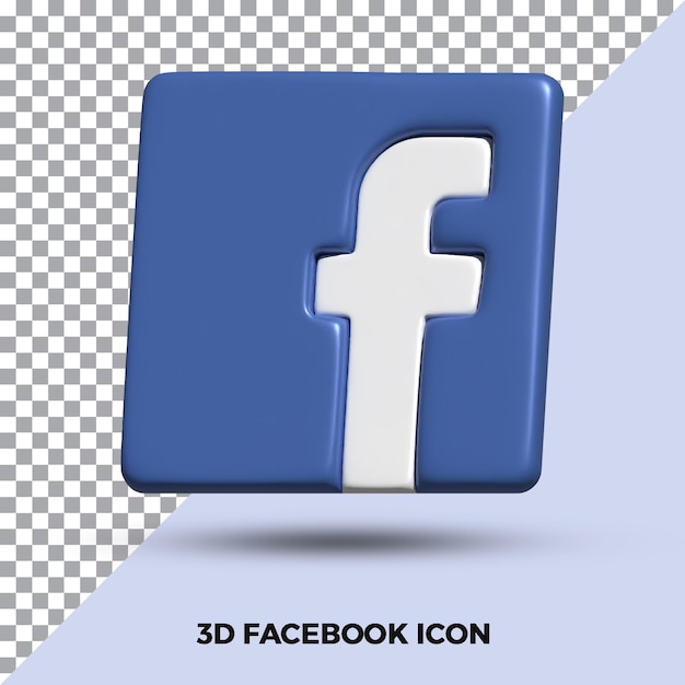 Facebook icon 3d render isolated