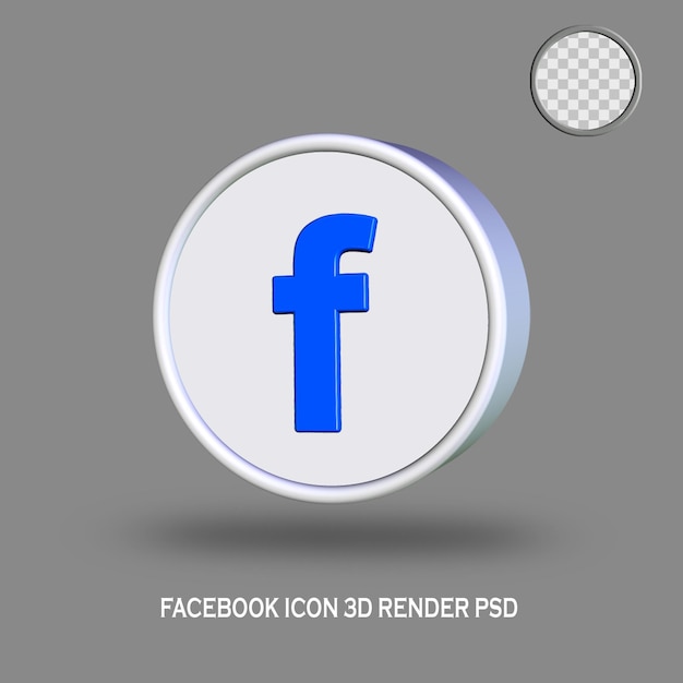 Rendering 3d dell'icona di facebook