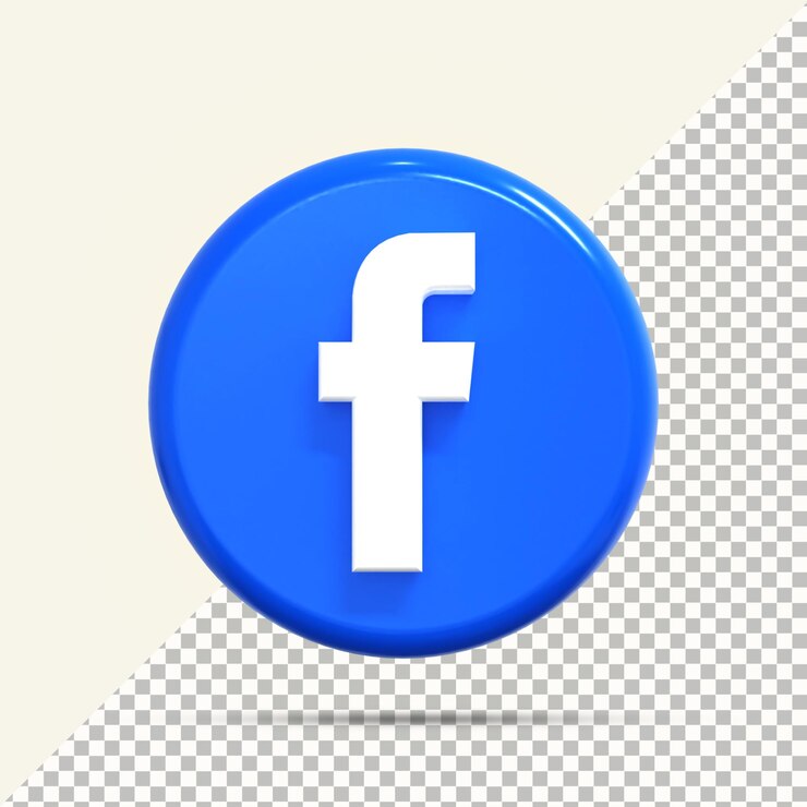 컴포지션을 위한 3d 렌더링의 Facebook 아이콘