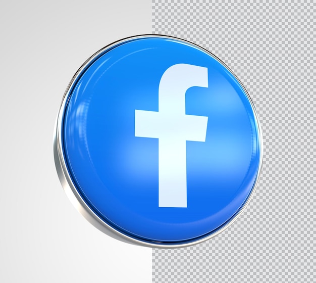 PSD icona di facebook rendering 3d