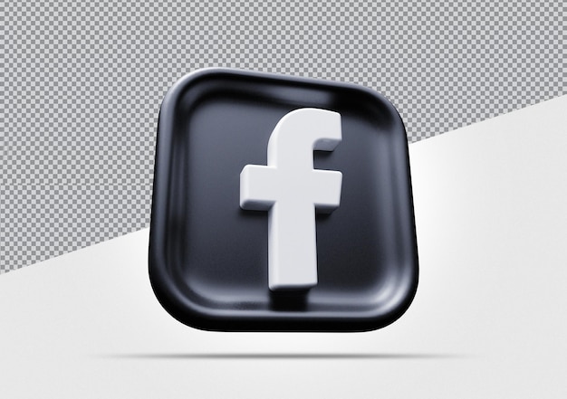 Facebook icon black 3d render