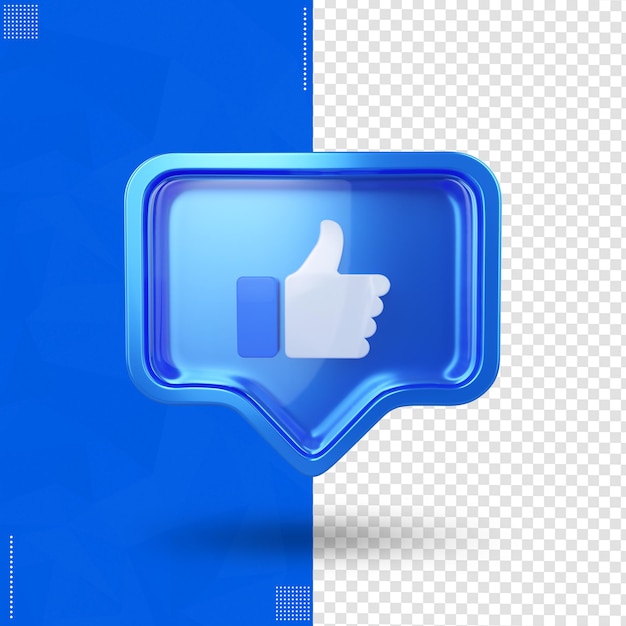 Facebook icon front isolated in 3d render