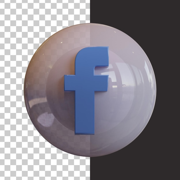 PSD Значок facebook в 3d-рендеринге