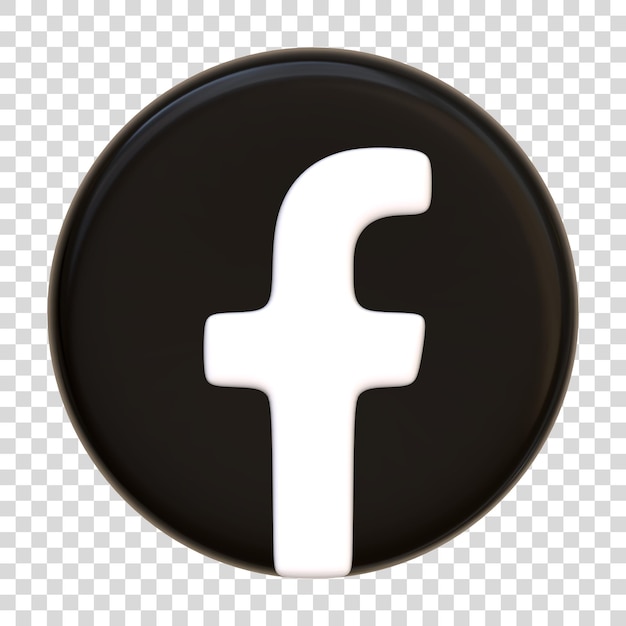 PSD Значок facebook изолирован на белом фоне. логотип буквы f. логотип круглой кнопки приложения для социальных сетей.