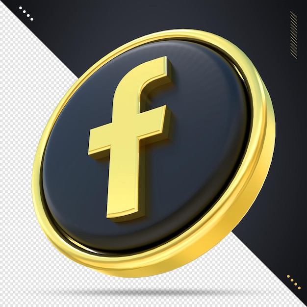 PSD facebook icon social media black and gold styles