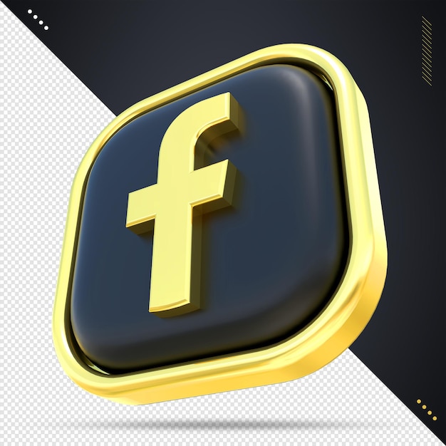 PSD facebook icon social media black and gold styles