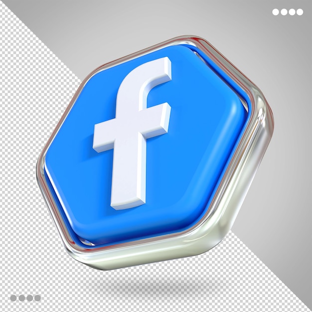 Icona di facebook concetto di social media rendering 3d