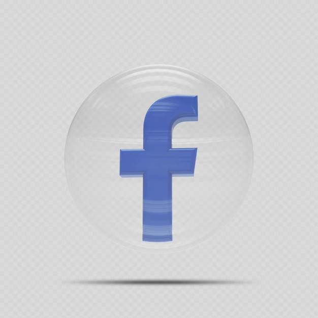 PSD facebook icon with glass style