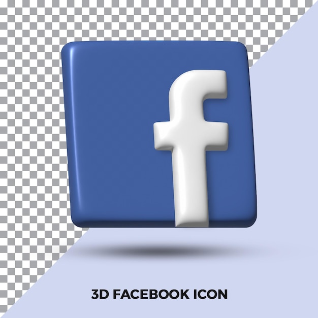 Facebook Ikona Renderowania 3d Na Białym Tle