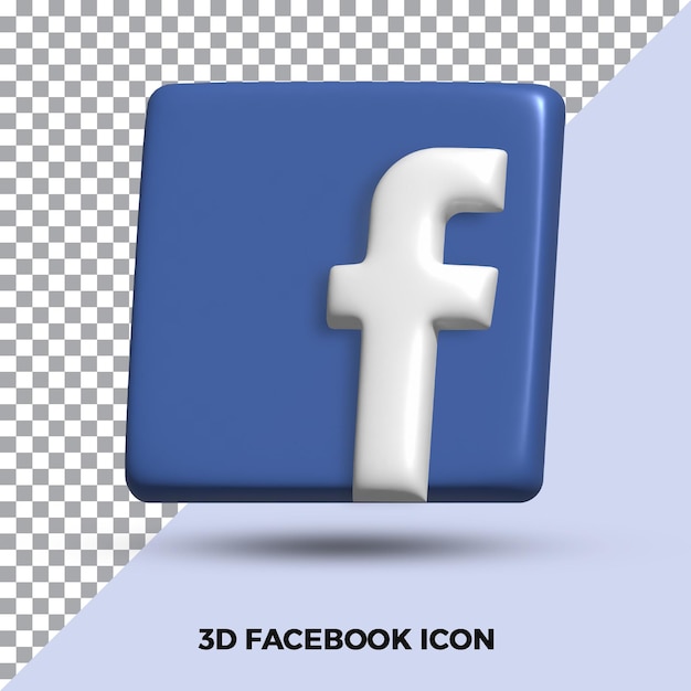 PSD facebook ikona renderowania 3d na białym tle