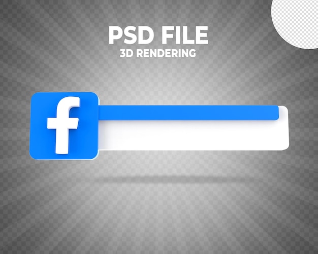 Facebook lagere derde banner 3d render-stijl