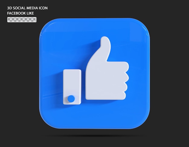 Facebook Like 3d 렌더링 개념 게시물