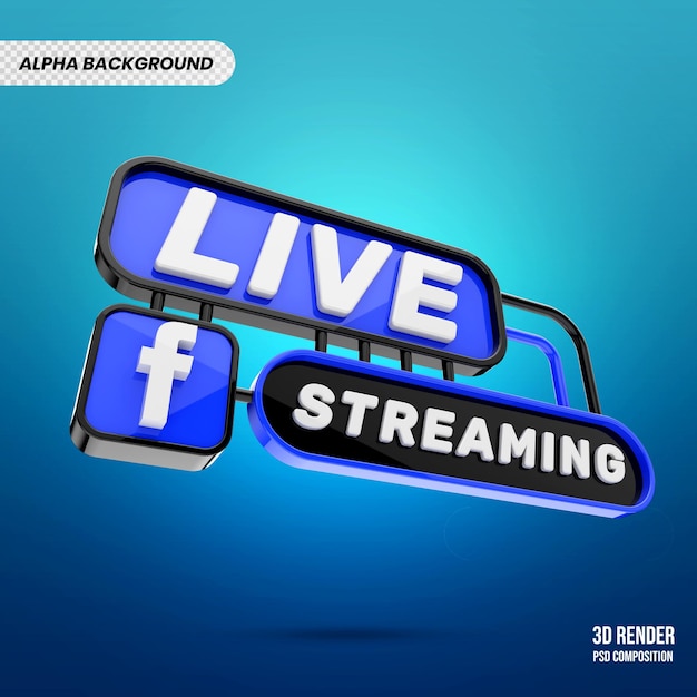 Facebook live streaming 3d render