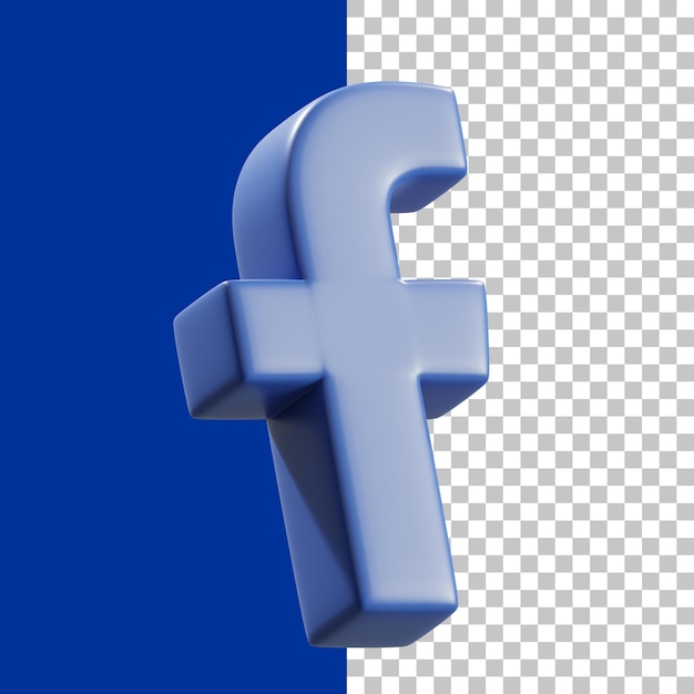 PSD immagine di rendering dell'icona 3d del logo facebook