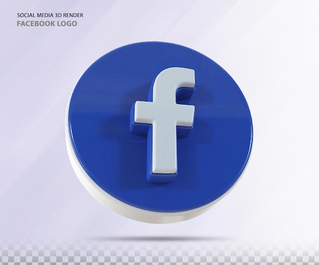 Facebook logo 3d render di lusso