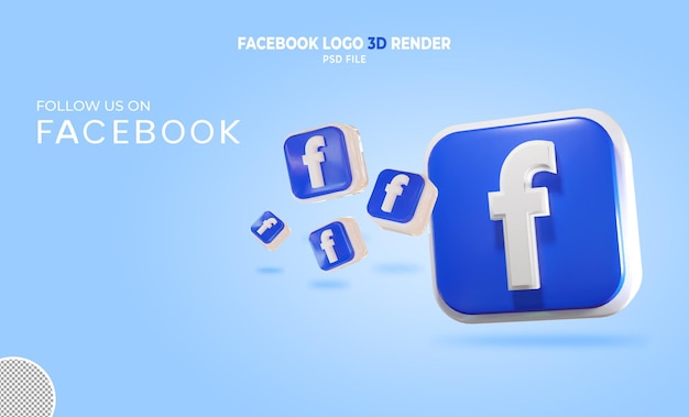 facebook логотип 3d визуализация