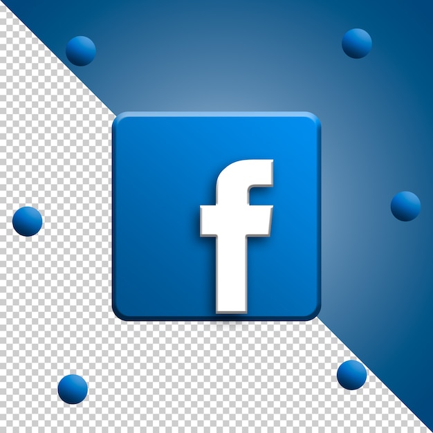 Facebook логотип 3d-рендеринга изолированные