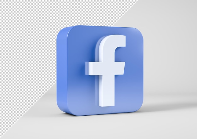 PSD logo di facebook nel rendering 3d