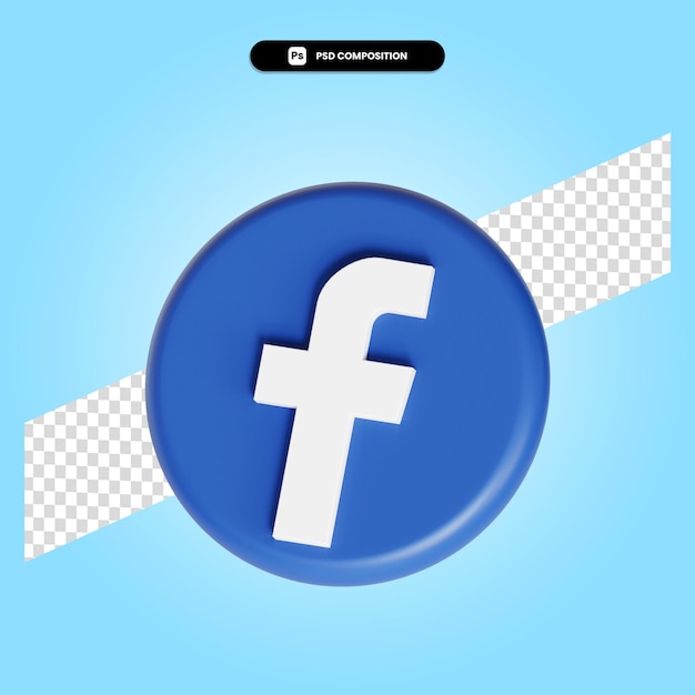 Facebook Logo Aplikacji 3d Render Ilustracja Na Białym Tle