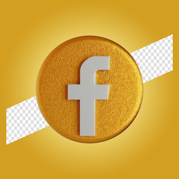 Facebookのロゴアプリケーション3dレンダリングイラスト分離