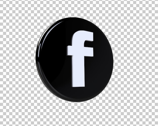 Rendering 3d del cerchio nero del logo di facebook