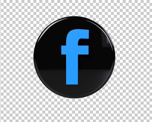 PSD Круг логотипа facebook 3d визуализация