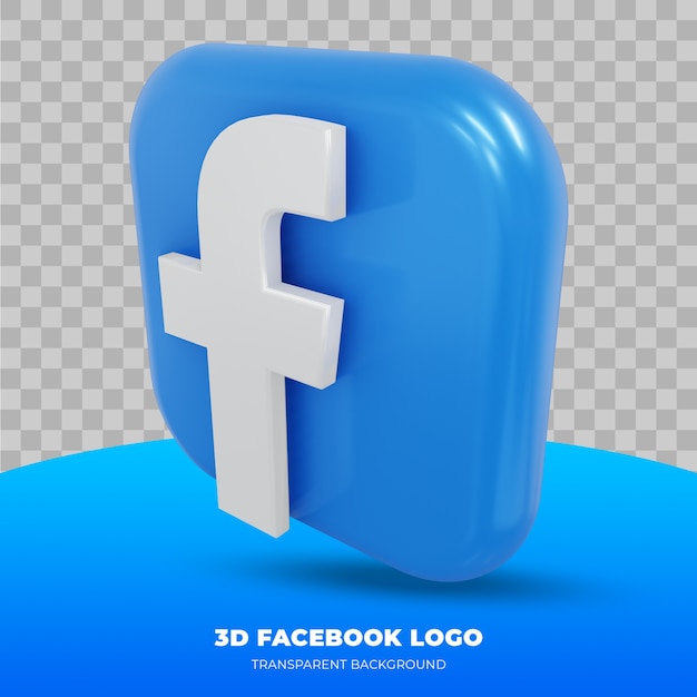 Facebook-logo geïsoleerd in 3d-rendering