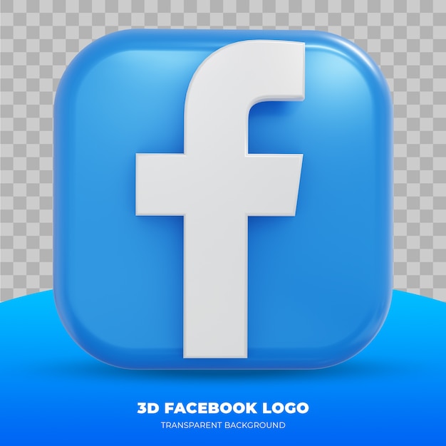 PSD facebook-logo geïsoleerd in 3d-rendering